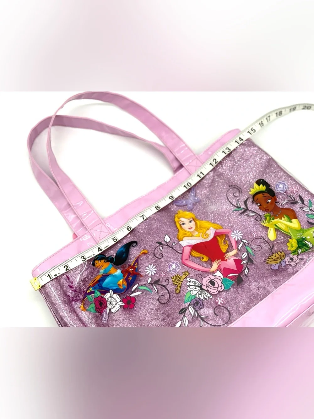 GUC Disney Store Princesses Glittery PVC Swim / Beach / Pool Bag in Purple